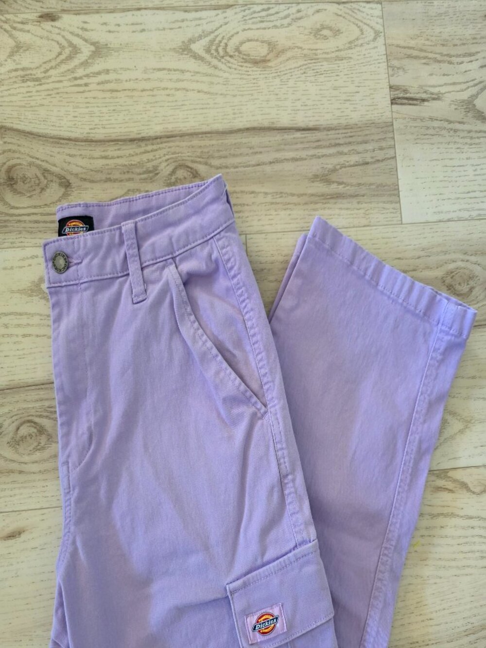 Dickies Women's Relaxed Cropped Cargo Pants Purple Lilac High Rise Size 27R - Picture 8 of 8
